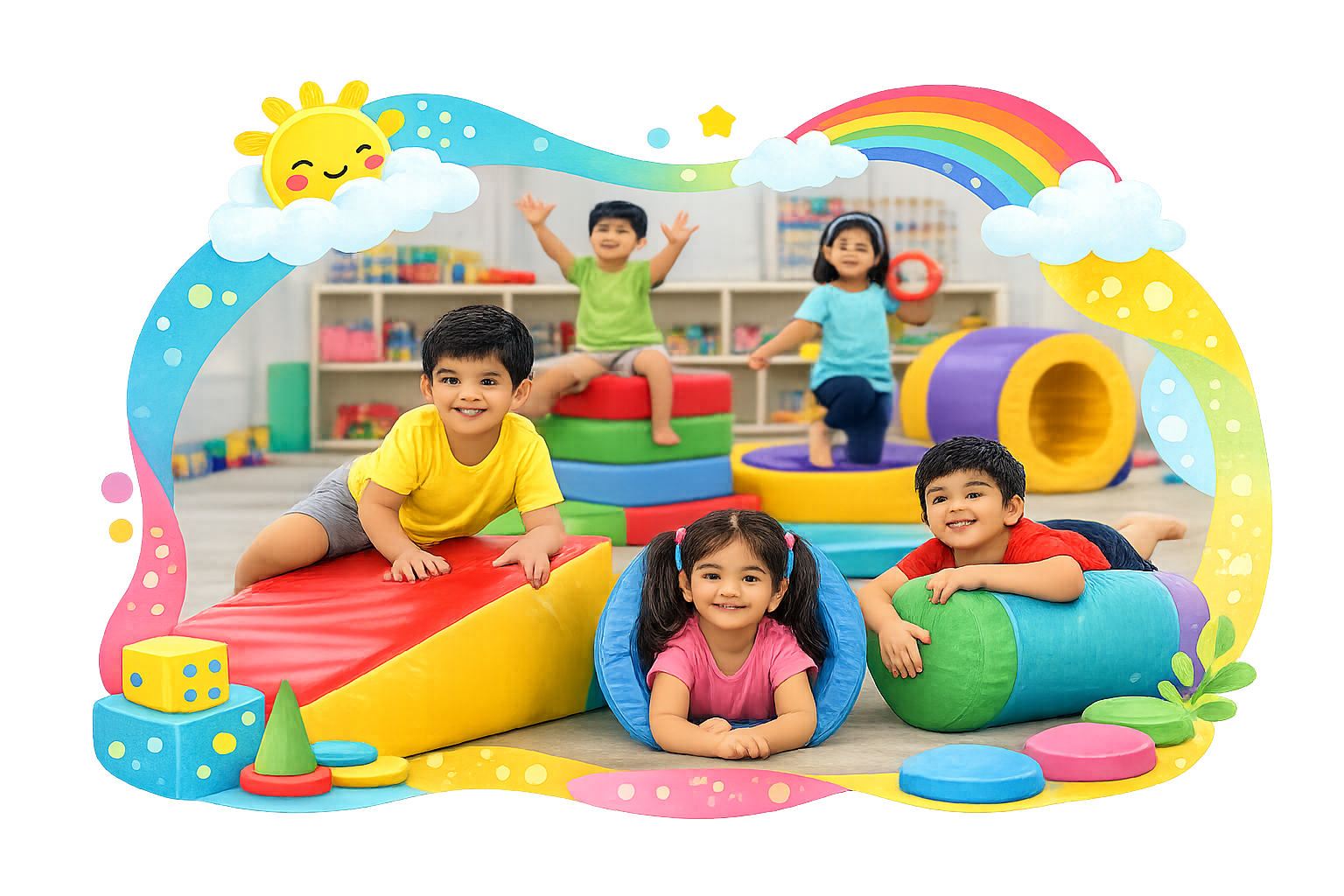 Children playing at Vasishtha Soft Gym Early Years Movement Lab