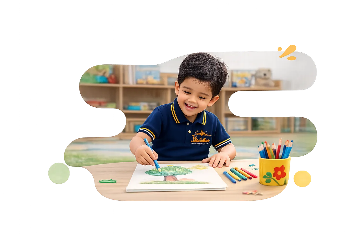 Child engaged in creative activity at Vasishtha Counselling Centre