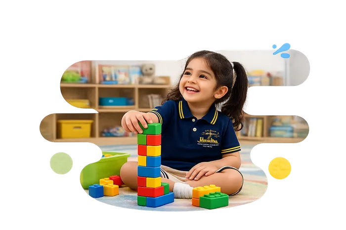 Child playing outdoors at Vasishtha School