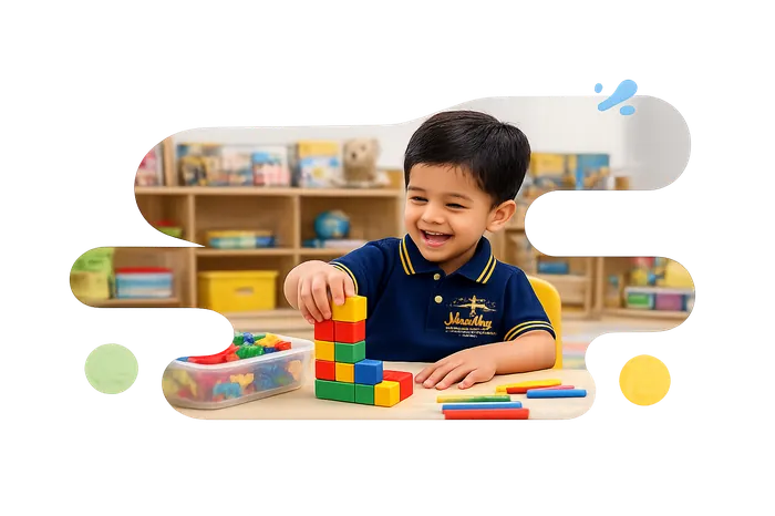 Child engaged in play-based learning at Vasishtha School