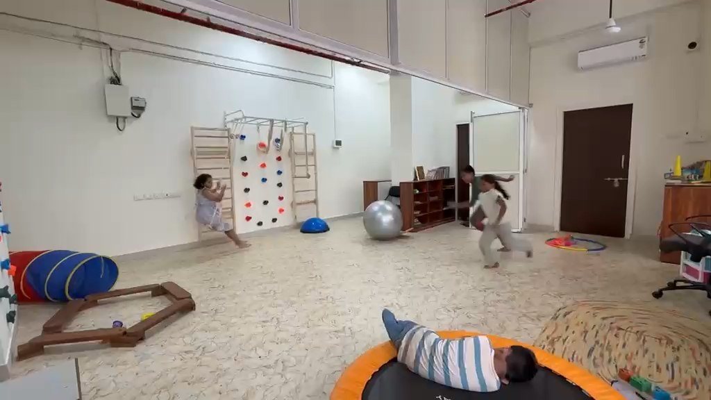 Wide view of the activity gym at Vasishtha School