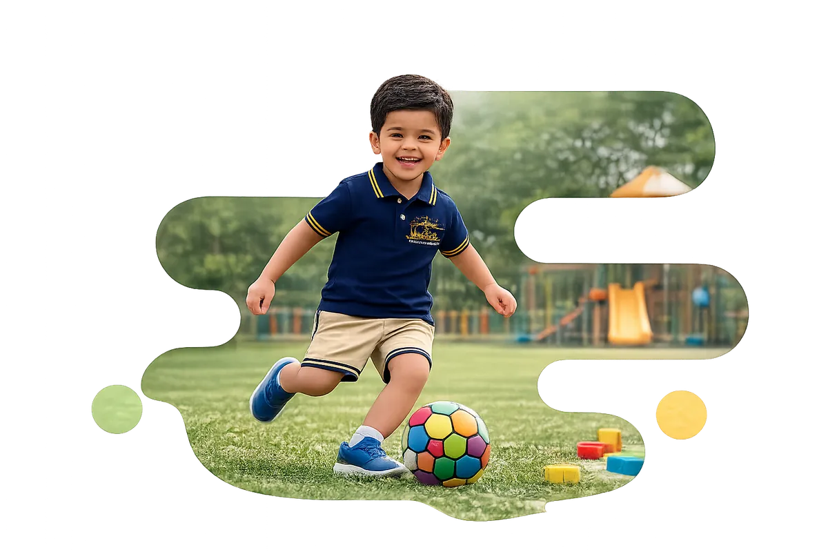 Child playing football at Vasishtha Activity Centre